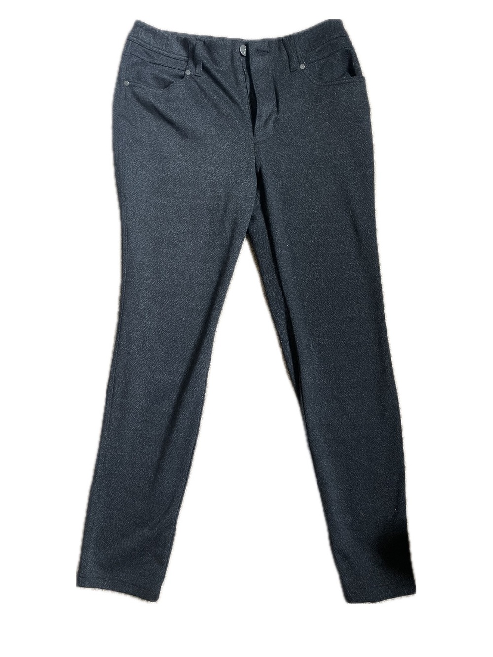 Simply Vera Vera Wang Black Gray Herringbone Skinny Pants Size L